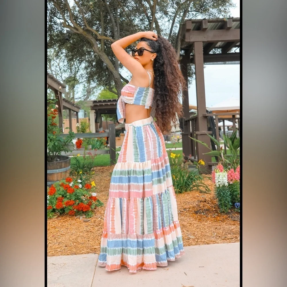 Colorful Striped Two-Piece Set - Picture 5 of 7